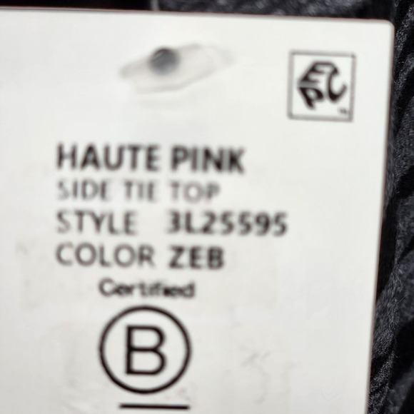 Karen Kane Top Womens XL Black Side Tie Zebra Print Long Sleeve Top Animal Print - Picture 4 of 9